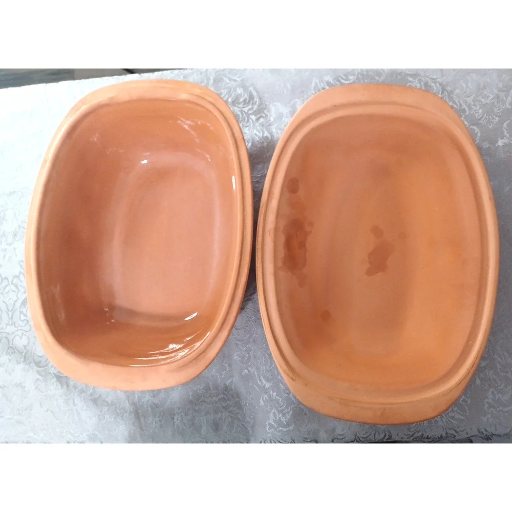 Romertopf 119 Germany Terracotta Orange Clay Large 14x10x7 Dutch Oven Roaster
